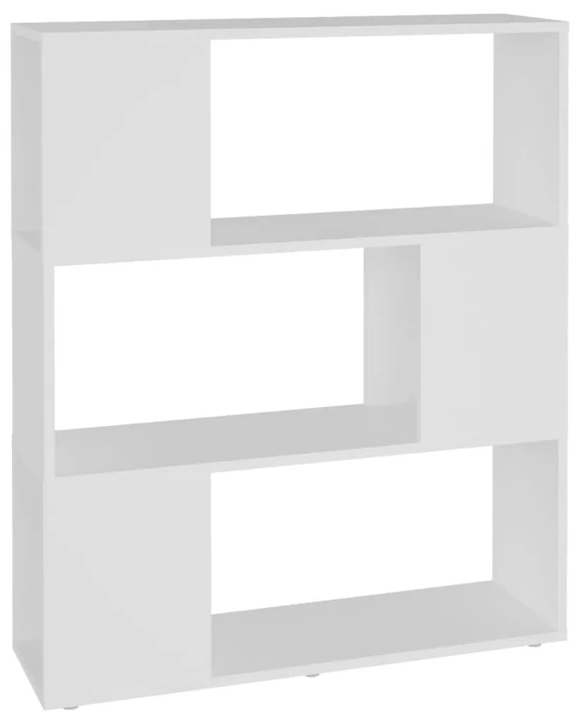 809125 vidaXL Библиотека/разделител за стая, бяла 80x24x94 см инженерно дърво