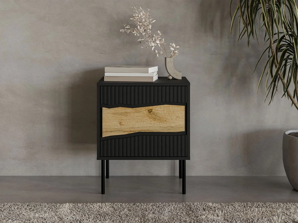Нощно шкафче Inserto 1D-Черно