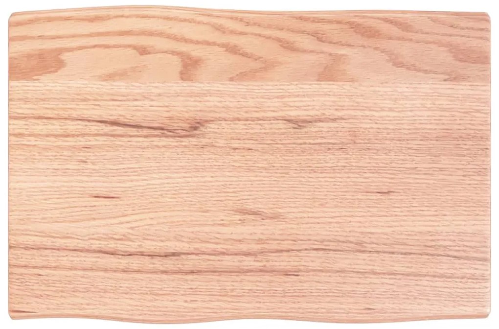 363929 vidaXL Плот за маса светлокафяв 60x40x2 см третиран дъб масив жив ръб