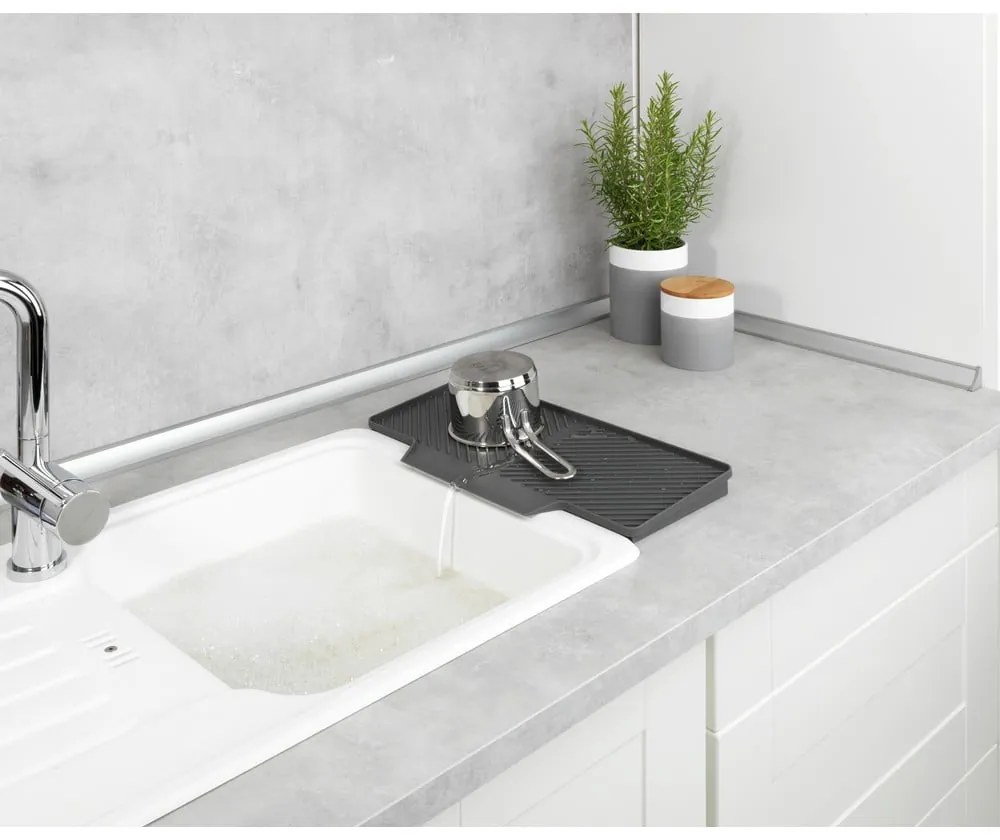 Тъмно сива тава за капчици Neli, 20 x 40 cm - Wenko