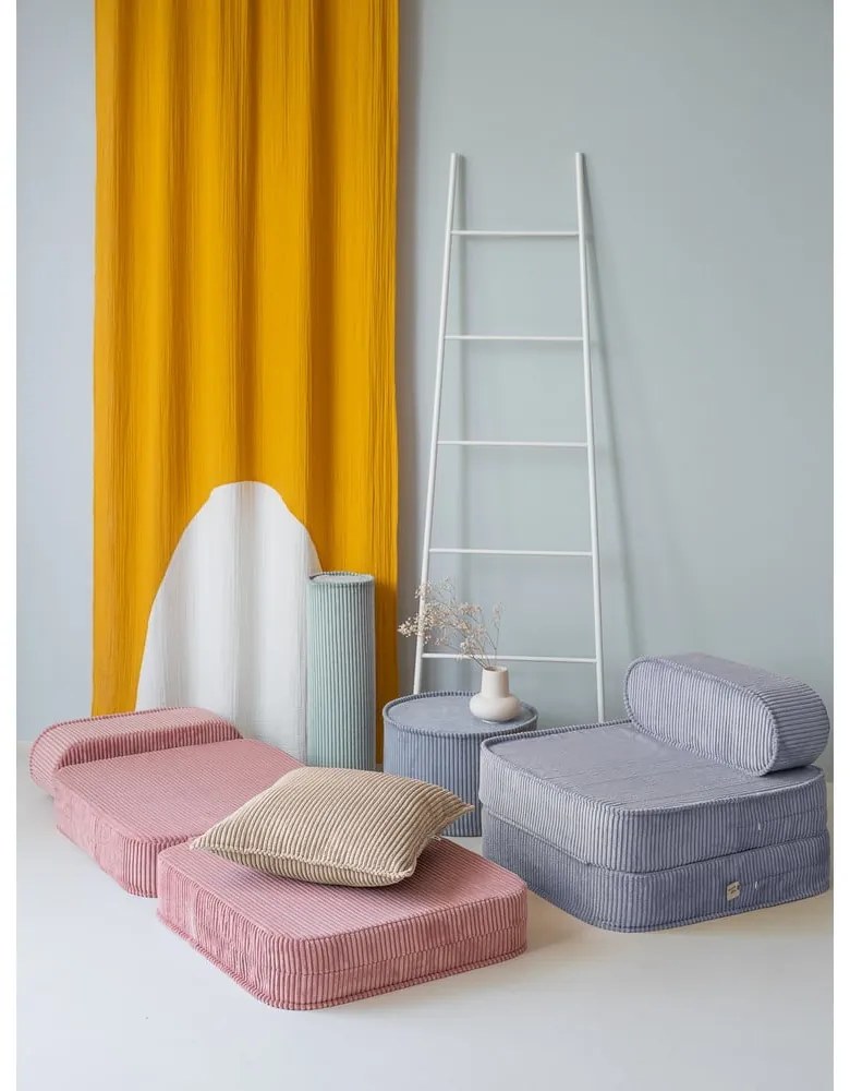 Син детски стол от рипсено кадифе Flip – Wigiwama