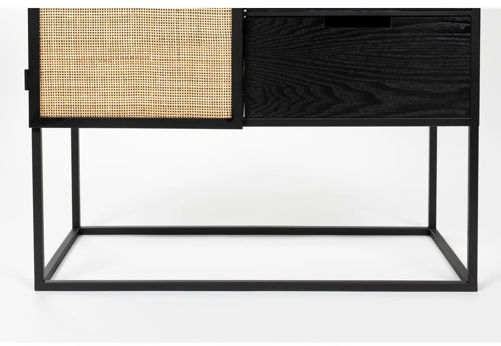 Черна ратанова стойка за вино за 16 бутилки, 80x175 cm Guuji - White Label