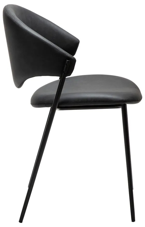 Черен трапезен стол от имитация на кожа Zone – DAN-FORM Denmark