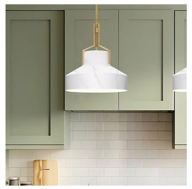 Quoizel QZ-BRECKEN-2P-AB-ABG - Полилей BRECKEN 2xE27/60W/230V златист/мраморен декор