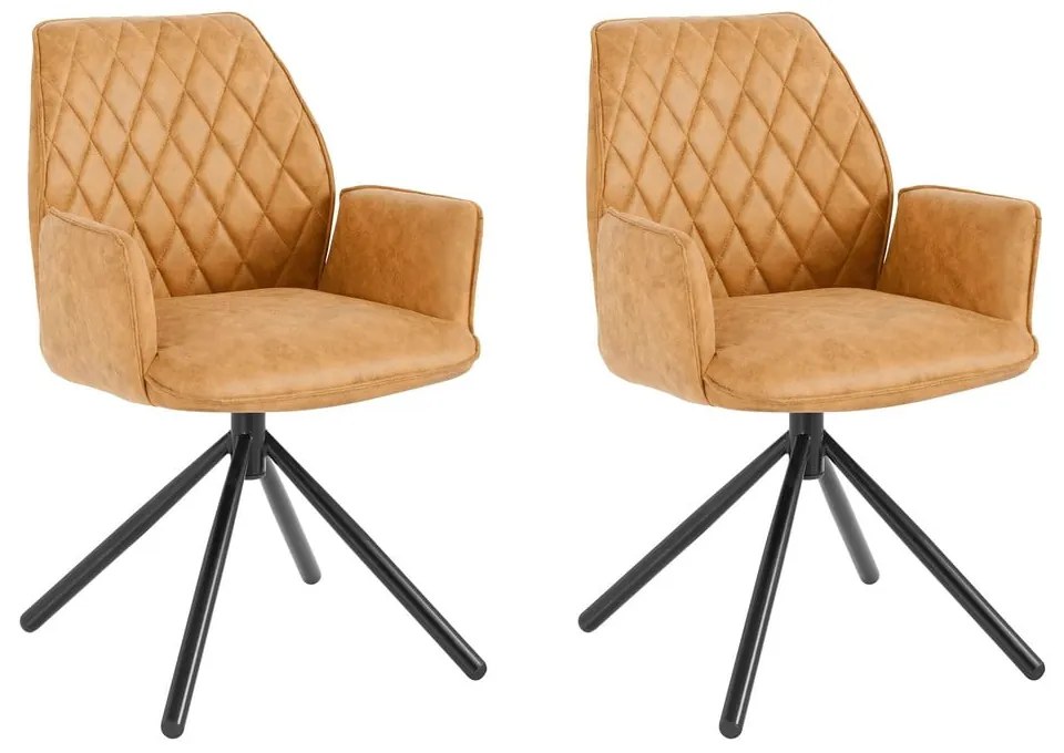 Жълти тапицирани трапезни столове в комплект 2 бр. Preston – Støraa