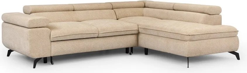 Бежов шенилов ъглов диван (десен ъгъл L форма) Marbeya – Ropez