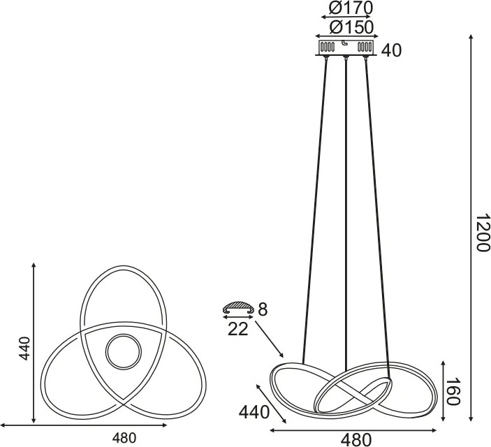 Полилей Infinity LED-бял