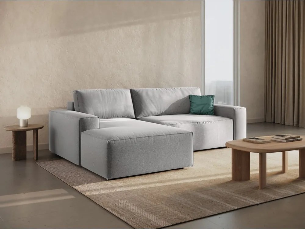 Светлосив разтегателен ъглов диван (ляв ъгъл) Jodie – Micadoni Home