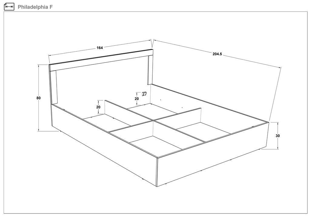 Спалня за матрак 160/200 Филаделфия