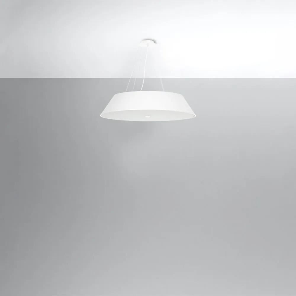 Бяло висящо осветително тяло с текстилен абажур ø 70 cm Hektor – Nice Lamps