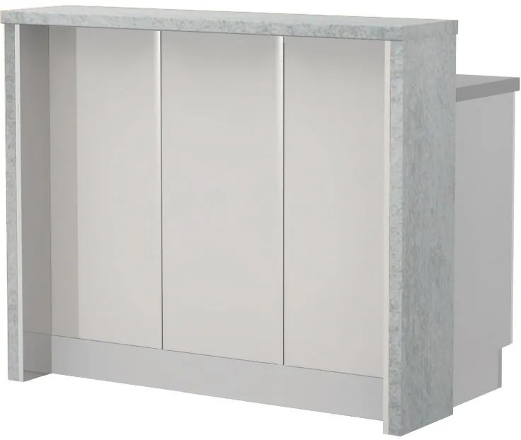 Островна кухненска пейка Modena-Length: 120 cm.-White glossy-Chromix Silver