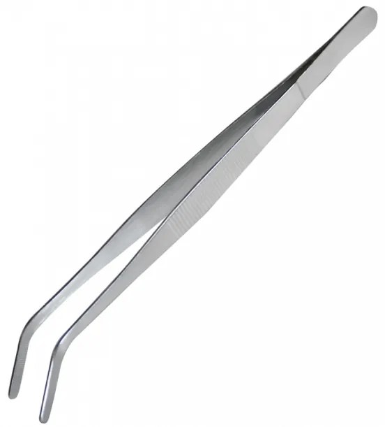 Horecano - Иноксова готварска пинсета със закривен връх 25см CN (0614-2)