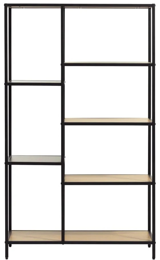 Библиотека от декор от дъб в черен и естествен цвят 80x146x35 cm Altino – Unique Furniture