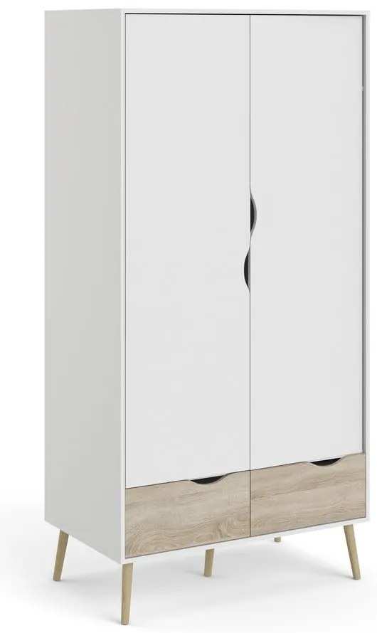 Бял гардероб 99x200 cm Oslo - Tvilum