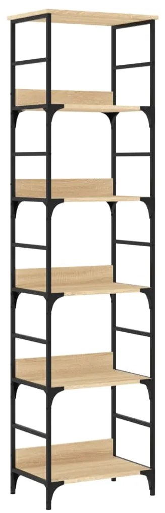 835280 vidaXL Библиотека, дъб Сонома, 50x33x188,5 см, инженерно дърво