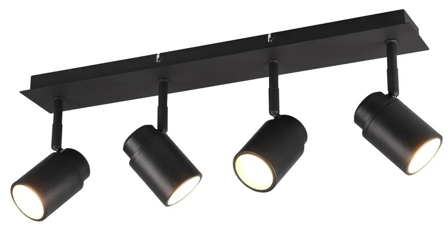 Матово черен метален прожектор 19x52 cm Angelo - Trio