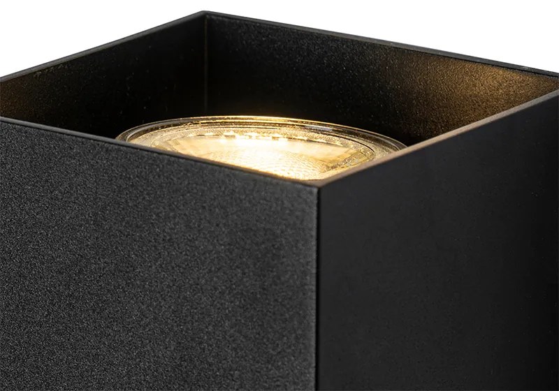 Дизайнерски квадратен стенен аплик черен - Sabbir