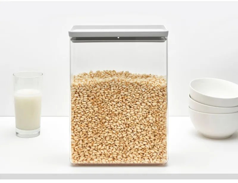 Кутия за съхранение Brabantia Tasty+ Stackable 1008878, 5.4 л, Силиконово уплътнение, Без BPA, Светлосив
