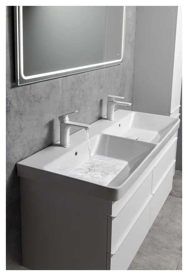 Бяла стояща батерия за мивка Spy – Sapho