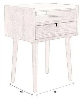 Кафяво нощно шкафче Arda – Dutchbone