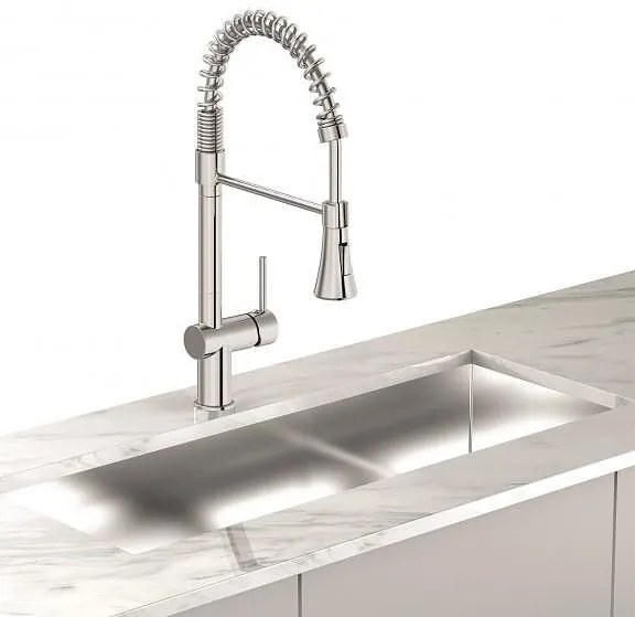 Смесител за кухня ICF 7561017C NEW, месингов, хром, с изтеглящ се душ с две функции, 51x23.5см