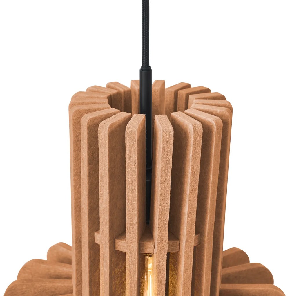 Ретро висяща лампа черна с оранжево 3 светлини - Felt