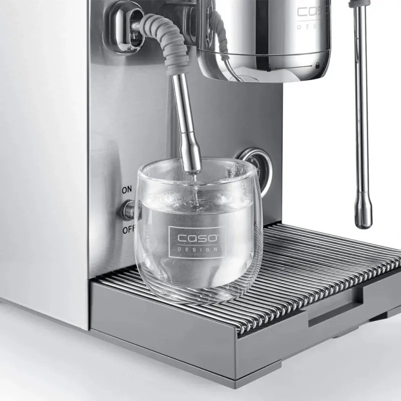 Еспресо машина Caso Design EspressoGourmet Advanced, 3000W, 19 bar, 2 л, ULKA, PID, Манометър, Полупрофесионална, Инокс