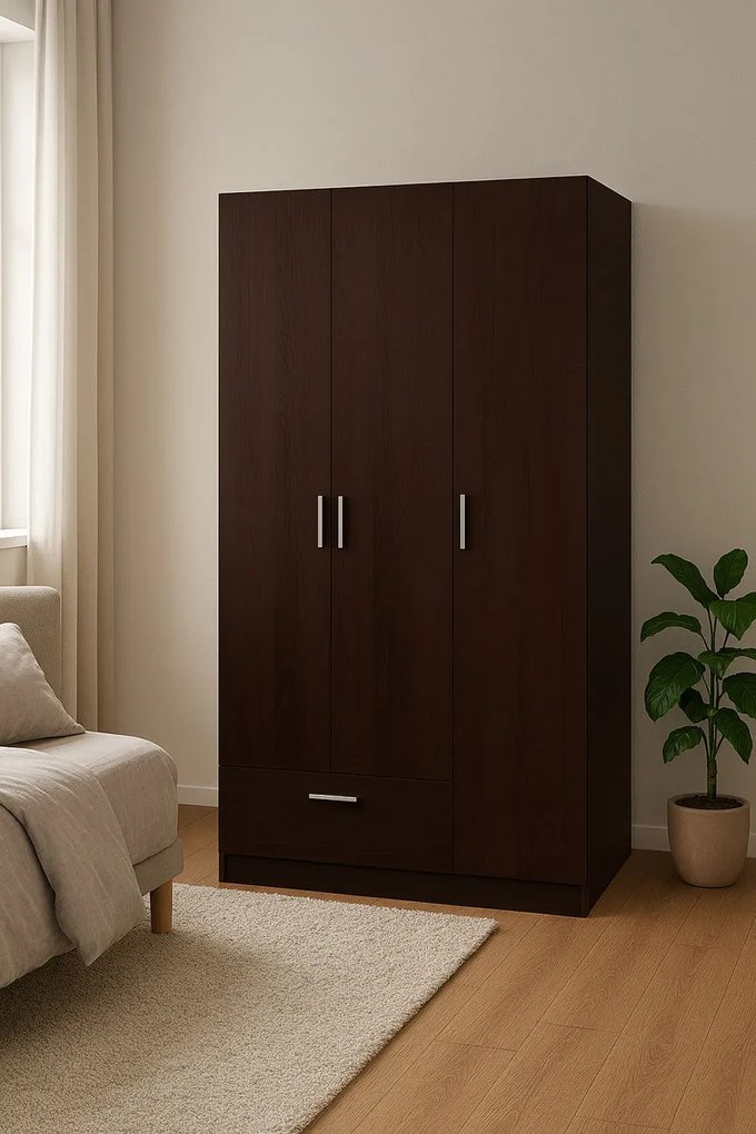 Гардероб с 3 врати Wilson 3DS-Венге