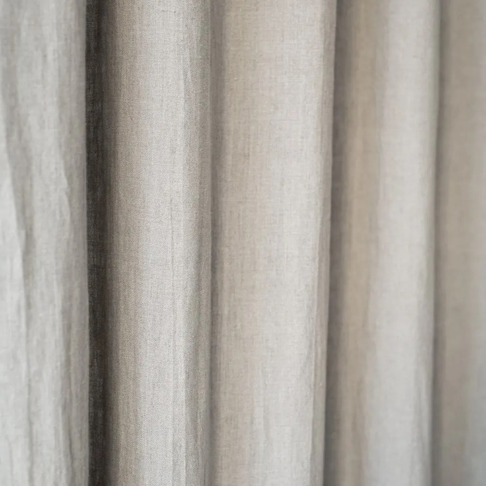 Бежова ленена завеса с тунел Night Time, 275 x 140 cm - Linen Tales