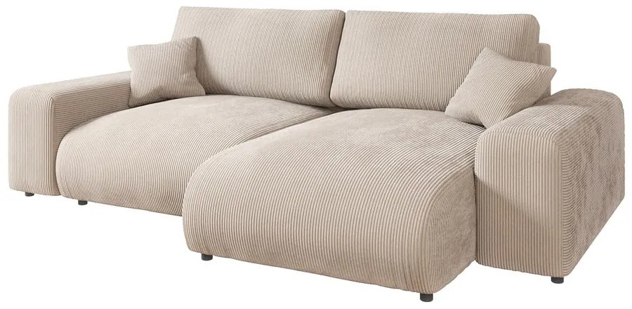 Бежов ъглов диван от рипсено кадифе (променлив) Justin – Ropez