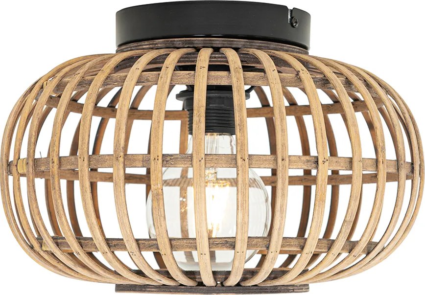 Интелигентна таванна лампа черна с бамбук, вкл. WiFi G95 - Amira