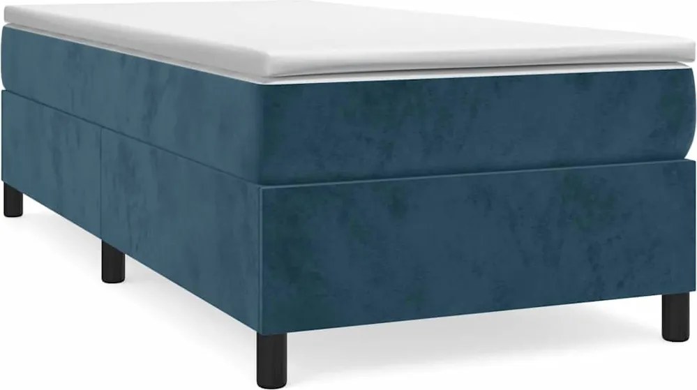 3144655 vidaXL Боксспринг легло с матрак, тъмносиня, 90x190 см, кадифе