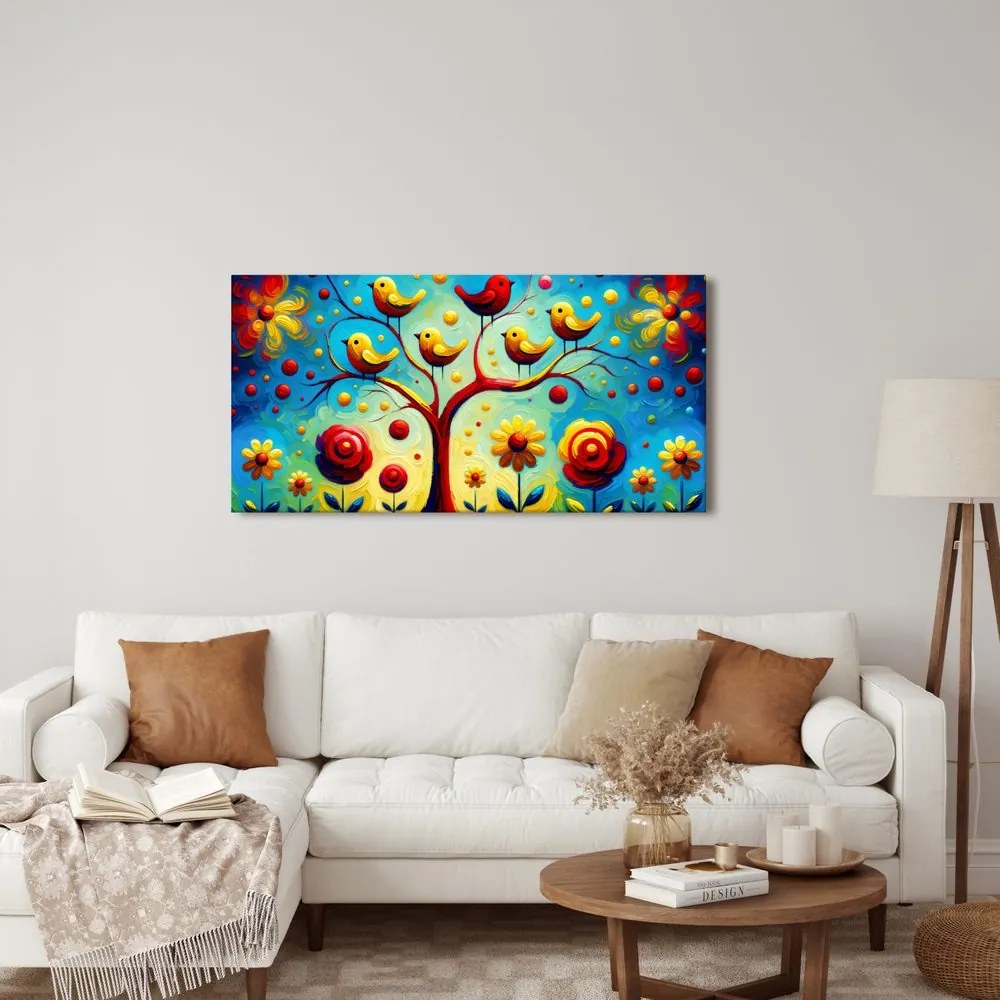 Картина на платно – Цветно дърво на живота