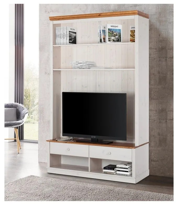 Бял TV комплект от от масивен бор 140x223 cm Anita – Støraa