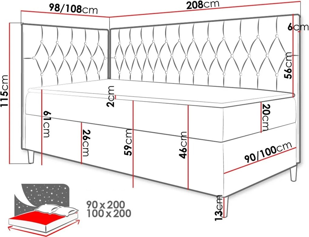 Диван - легло Junior Filip III-Ladi-Дължина: 100 cm-Aristera