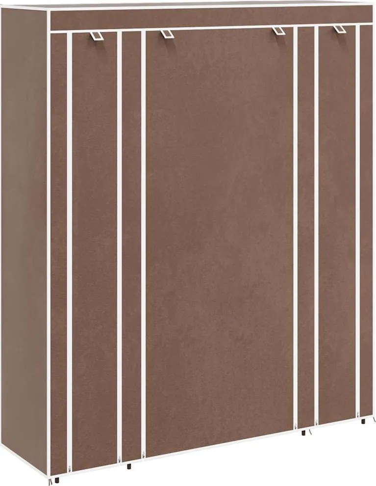 240496 vidaXL Текстилен гардероб с отделения и летви, 45 x 150 x176 см, кафяв