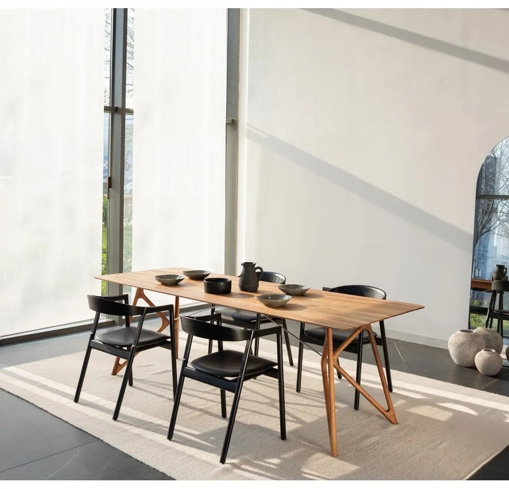 Трапезен стол от масивна дъбова дървесина със сива седалка Muna - Gazzda