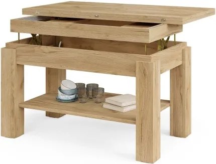 БРАВО Крафт Златен дъб - РАЗТЕГАТЕЛНА ХОЛНА МАСА С ПОВДИГАЩ МЕХАНИЗЪМ И С РАФТ