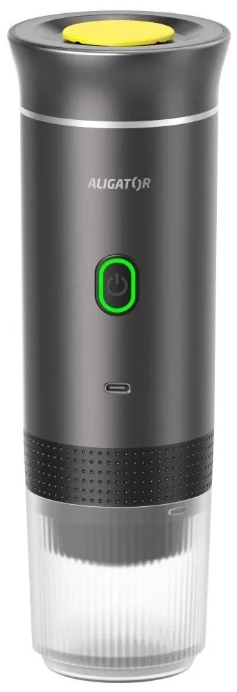 Aligator ACM002 - Преносима акумулаторна кафемашина PortaCaffé 3в1 72W/7500 mAh сива