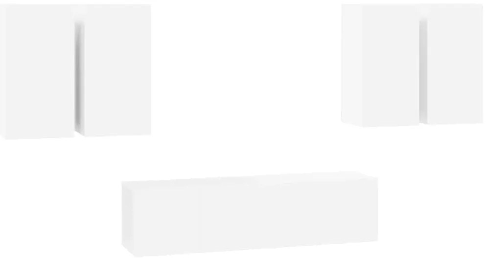 3078679 vidaXL Комплект ТВ шкафове от 6 части, бял, инженерно дърво