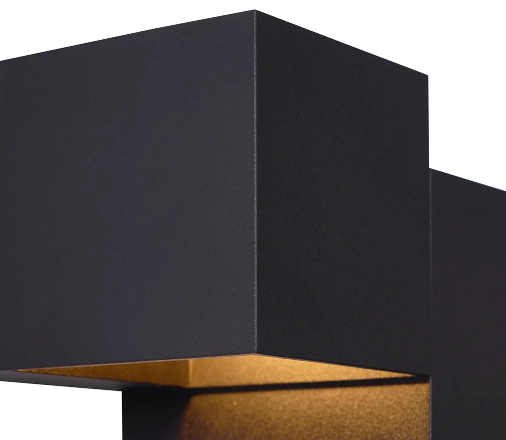 Модерен стенен аплик черен 2-светлинен - Transfer Double