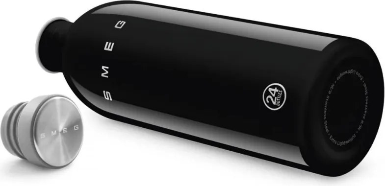 Бутилка Smeg Urban WBF02BL, 1 л, Херметично затваряне, Без ВРА, Неръждаема Стомана, Черна