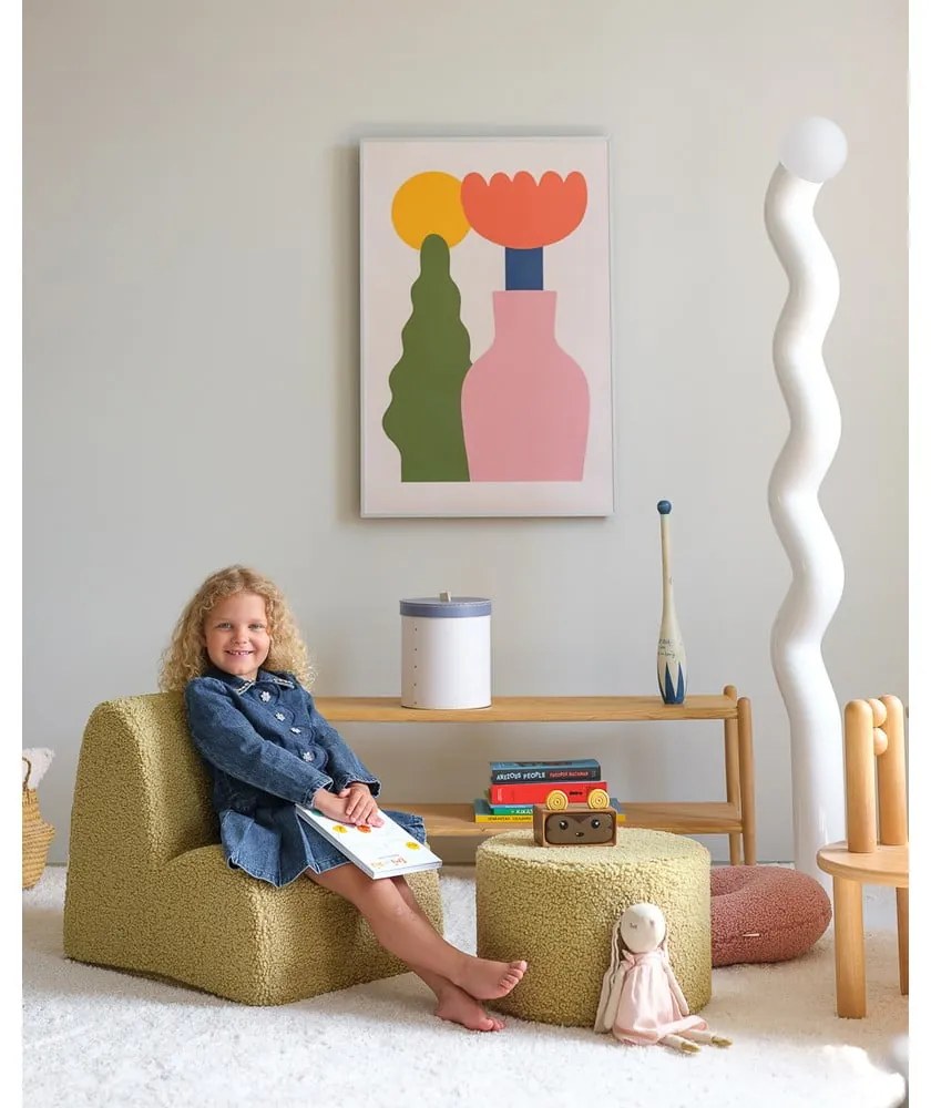 Зелен детски пуф от букле – Wigiwama