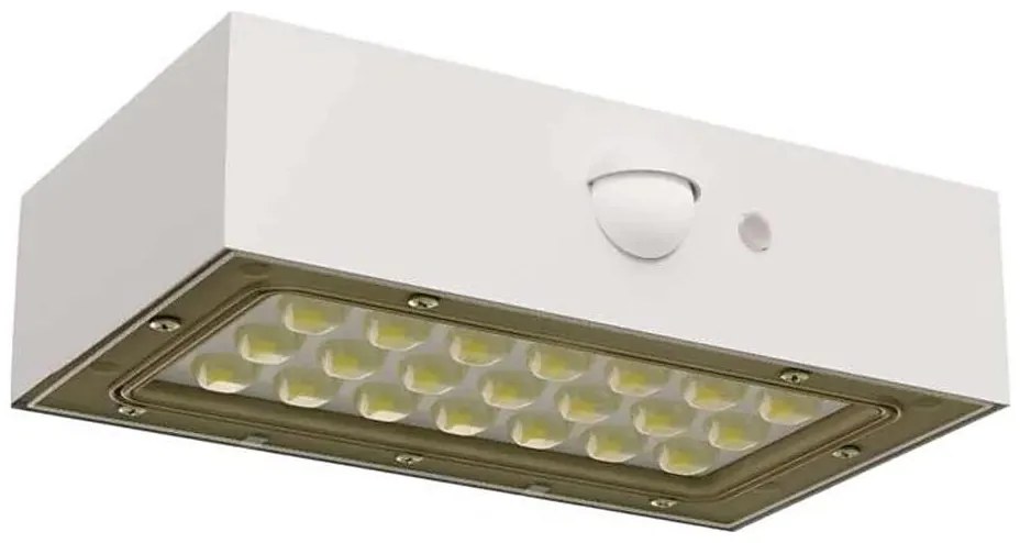 LED соларен прожектор с датчик за движение LED/3,7V 1200mAh 4000K IP65 бял