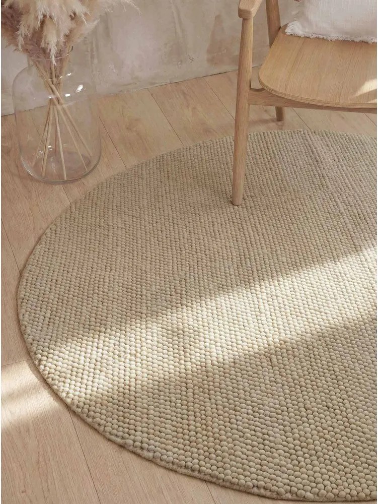 Ръчно изработен вълнен кръгъл килим в естествен цвят ø 200 cm Richmond Diana – Ted Baker
