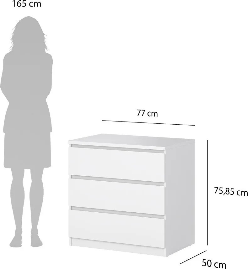 Бял скрин 77x76x50 cm Naia – Tvilum