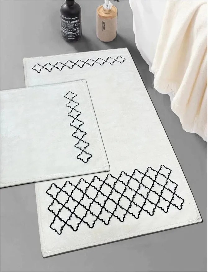 Кремави килими за баня в комплект 2 бр. 60x100 cm Luxury – Foutastic
