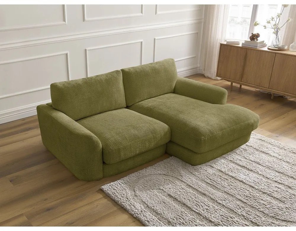 Шенилов ъглов диван в цвят каки (десен ъгъл) Leonore – Bobochic Paris