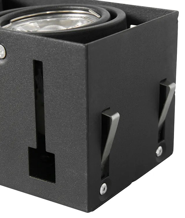 Интелигентен вграден прожектор черен с 2 WiFi GU10 Trimless - Oneon 2