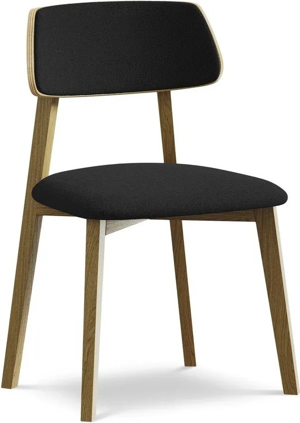 Черен трапезен стол от масивна дървесина Niu – Makamii